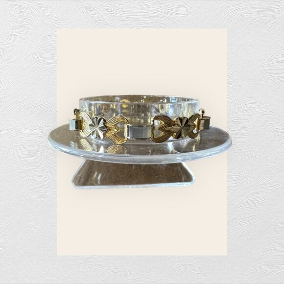 Vintage Damascene Art Deco Gold Tone‎ Bracelet - Picture 1 of 6